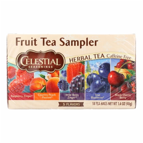 Celestial Seasonings Herbal Tea - Fruity Variety Pack - Case of 6 - 18 BAG Perspective: front