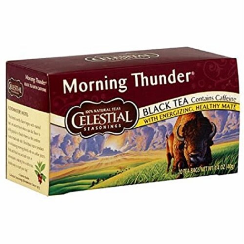 Celestial Seasonings Black Tea, Morning Thunder, 20 Count (Pack of 6) Perspective: front