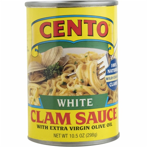 Cento 100% Natural White Clam Sauce with Extra Virgin Olive Oil, 15 oz [Pack of 12] Perspective: front