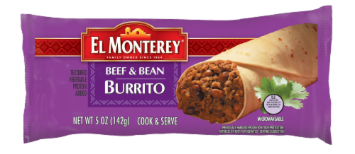 El Monterey Beef & Bean Burrito, 5 oz. (24 count) Perspective: front