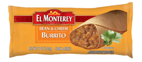 El Monterey Bean & Cheese Burrito, 5 oz. (24 count) Perspective: front