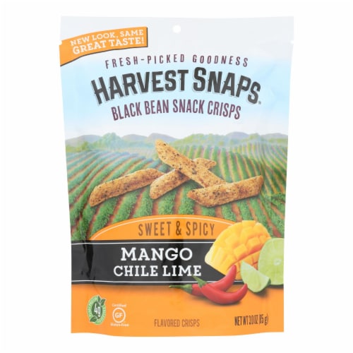 Harvest Snaps® Mango Chile Lime Black Bean Snack Crisps Perspective: front
