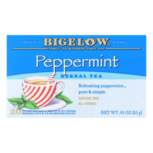 Bigelow Tea Purely Peppermint Tea - Case of 6 - 20 BAG Perspective: front