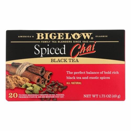 Bigelow Tea Black Tea - Spiced Chai - Case Of 6 - 20 Bag Perspective: front