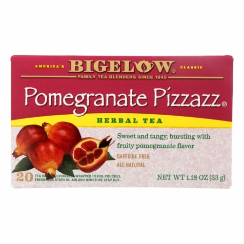 Bigelow Tea Herbal Tea - Pomegranate Pizzazz - Case Of 6 - 20 Bag Perspective: front