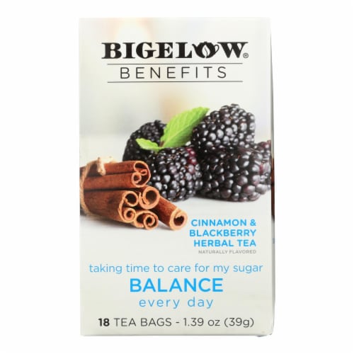 Bigelow Benefits Balance Cinnamon & Blackberry Herbal Tea Perspective: front