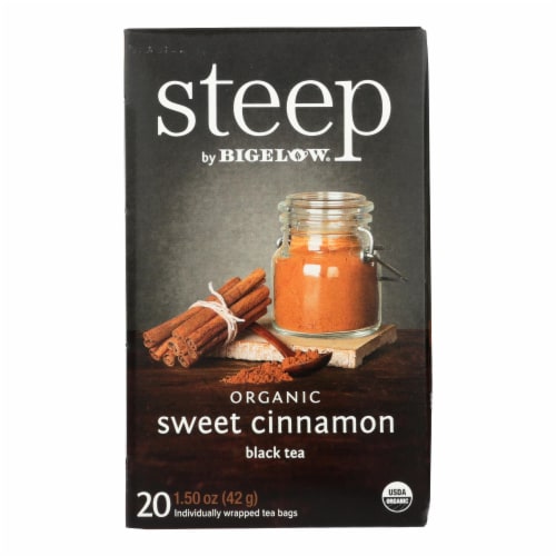 Steep By Bigelow Organic Black Tea - Sweet Cinnamon - Case of 6 - 20 BAGS Perspective: front