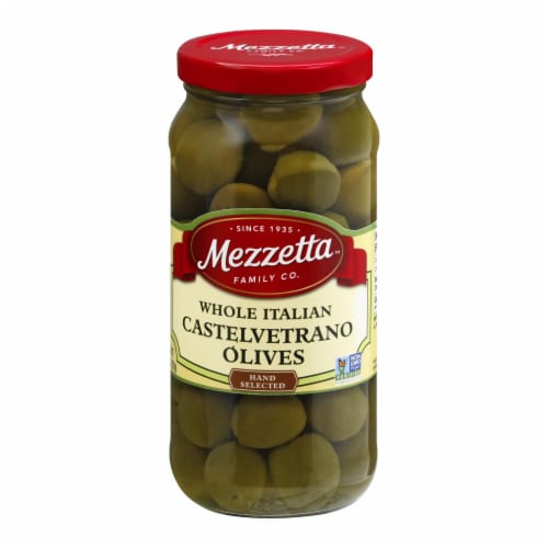 Mezzetta Italian Castelvetrano Whole Green Olives - Case of 6 - 10 oz. Perspective: front