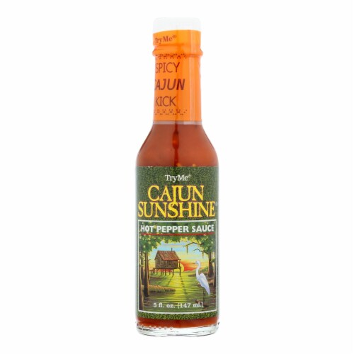 Try Me Cajun Sunshine - Hot Pepper Sauce - Case of 6 - 5 oz. Perspective: front