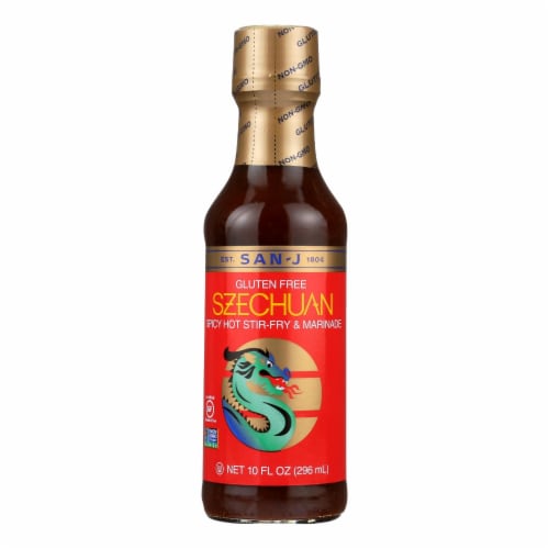 San - J Cooking Sauce - Szechuan - Case of 6 - 10 Fl oz. Perspective: front