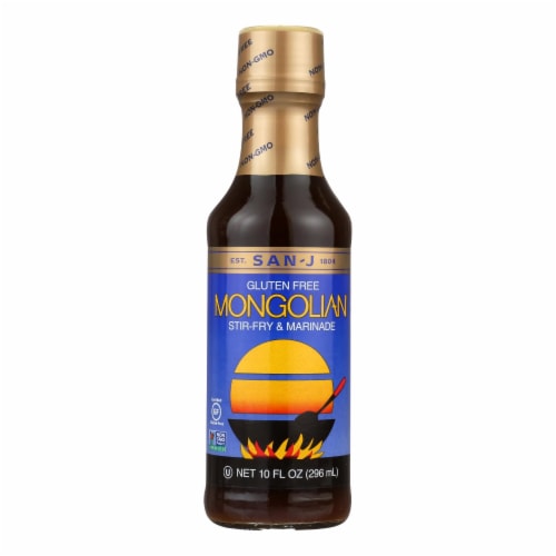 San - J Cooking Sauce - Mongolian - Case of 6 - 10 Fl oz. Perspective: front