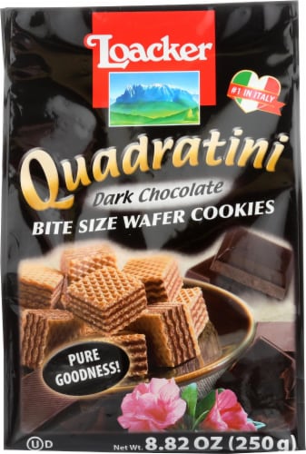 Loacker Quadratini  Dark Chocolate Wafer 8.82oz PK6 Perspective: front