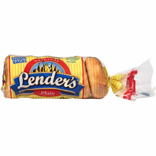 Pinnacle Foods Lenders Plain Sliced Bagel, 2 Ounce — 12 per case.