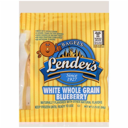 Lenders White Whole Grain Blueberry Bagel, 2.25 Ounce — 72 per case.