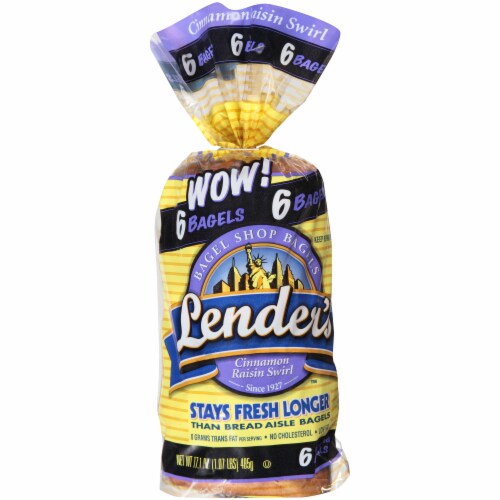 Lenders Cinnamon Raisin Swirl Bagels Perspective: front