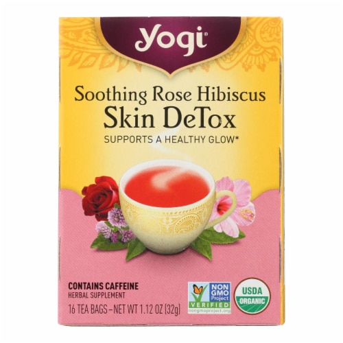 Yogi Tea - Organic - Soothing Rose Hibiscus Skin Detox - Case of 6 - 16 BAG Perspective: front