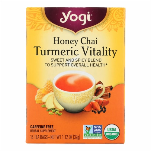 Yogi Tea - Organic - Honey Chai Turmeric - Case of 6 - 16 BAG Perspective: front
