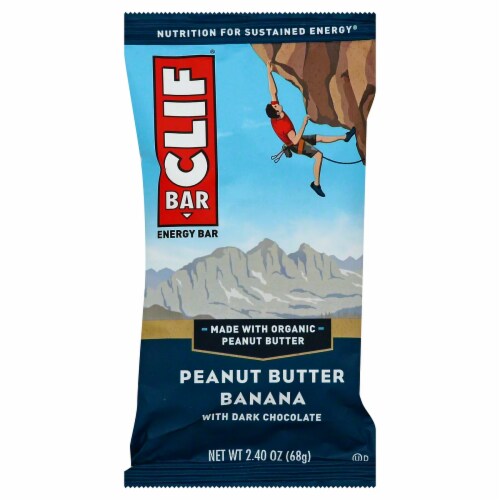 Clif Peanut Butter Banana with Dark Chocolate Bar, 2.4 oz [Pack of 12] Perspective: front