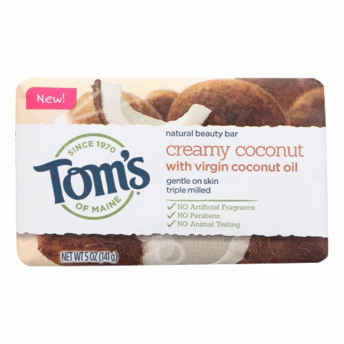 Tom's of Maine Beauty Bar - Coconut - Case of 6 - 5 oz Perspective: front