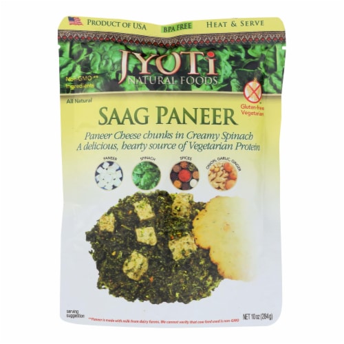 Jyoti Cuisine India Saag Paneer - Case of 6 - 10 oz. Perspective: front