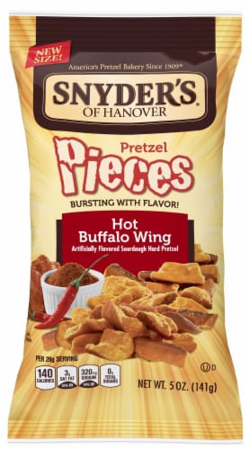 Snyders Of Hanover Hot Buffalo Wing Pretzel Pieces, 5 Ounce -- 8 per case. Perspective: front