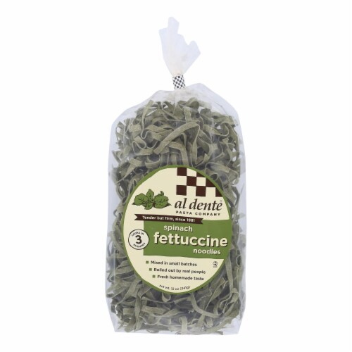 Al Dente - Fettuccine - Spinach - Case of 6 - 12 oz. Perspective: front