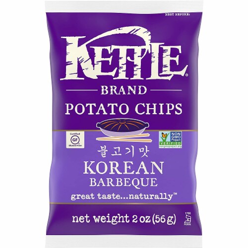 Kettle Brand Korean Barbeque Potato Chips, 8.5oz (Pack of 12) Perspective: front
