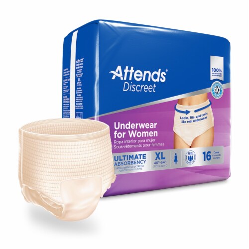 Attends Disposable Underwear Female X-Large, 64 Ct, X-Large, 64 ct - Kroger