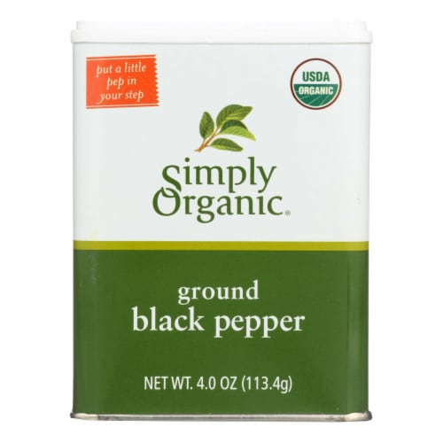 Simply Organic Ground Black Pepper - Case of 6 - 4 oz. Perspective: front