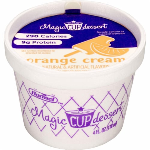 Magic Cup Fortified Nutrition Orange Creme Snack, 4 Ounce - 48 per case Perspective: front