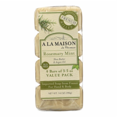 A La Maison - Bar Soap - Rosemary Mint - Value 4 Pack Perspective: front