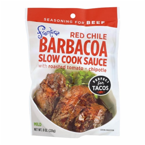 Frontera Foods Red Chile Barbacoa Slow Cook Sauce - Red Chile - Case of 6 - 8 oz. Perspective: front
