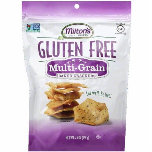 Milton's Gluten Free Multi-Grain Baked Crackers Gluten Free, 4.5 oz (Pack of 8) Perspective: front
