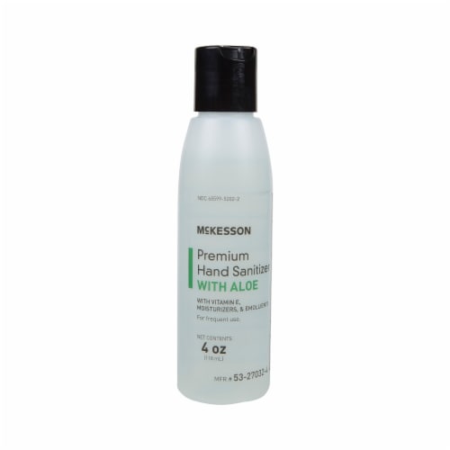 McKesson Premium Ethyl Alcohol Spring Water Scent Hand Sanitizer with Aloe 4 oz. Bottle 1 Ct Perspective: front