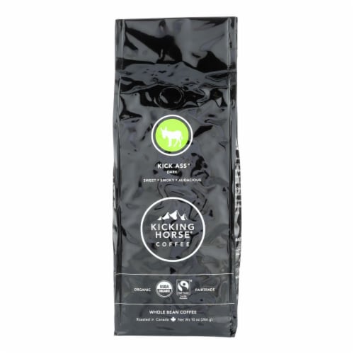 Kicking Horse Coffee - Organic - Whole Bean - Kick Ass - Dark Roast Case of 6 Perspective: front