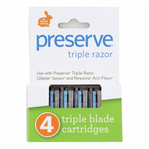 Preserve Triple Blade Refills - Case of 6 - 4 Packs Perspective: front