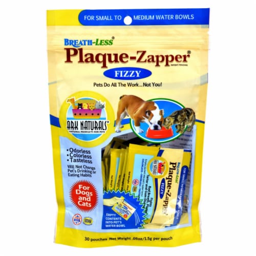 Ark Naturals Breath-Less Plaque-Zapper - Fizzy - Small to Medium Pets - 30 Count Perspective: front