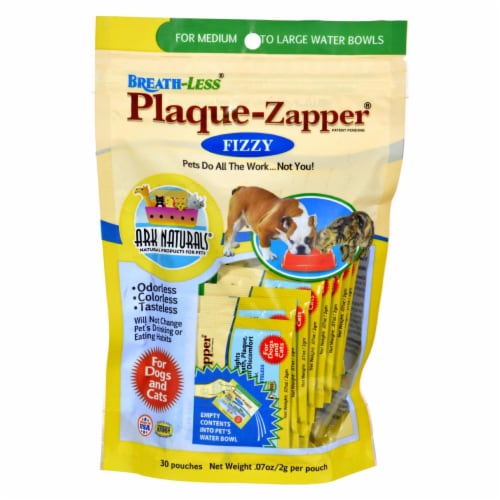 Ark Naturals Breath-Less Plaque-Zapper - Fizzy - Medium to Large Pets - 30 Count Perspective: front