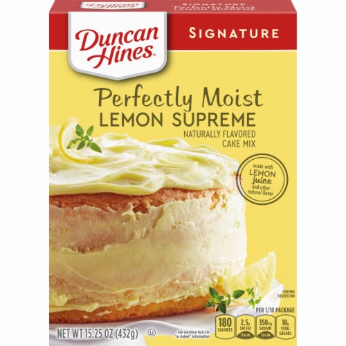 Duncan Hines® Signature Perfectly Moist Lemon Supreme Cake Mix Case Sale Perspective: front