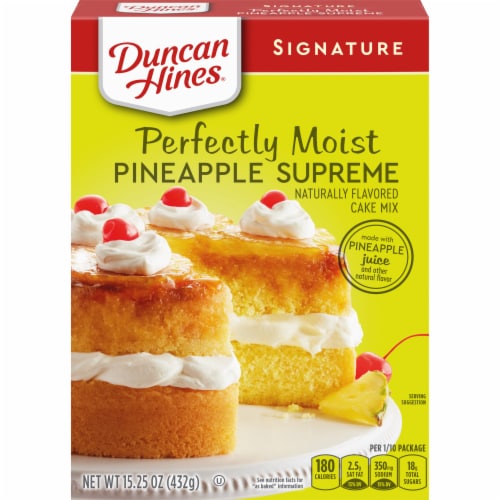 Duncan Hines® Signature Perfectly Moist Pineapple Supreme Cake Mix Case Sale Perspective: front