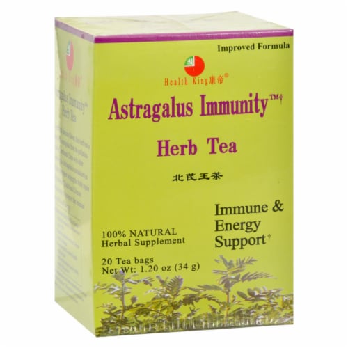 Health King Astragalus Immunity Herb Tea - 20 Tea Bags Perspective: front