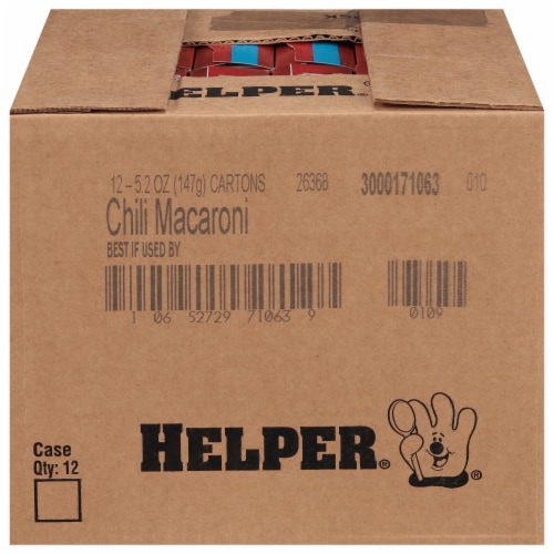 Hamburger Helper Chili Macaroni Pasta Box Case Sale Perspective: front