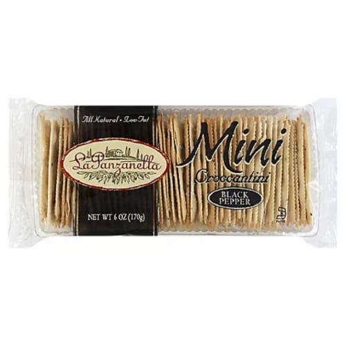 La Panzanella Mini Croccantini Cracked Pepper Snack Bites, 6 oz (Pack of 12) Perspective: front