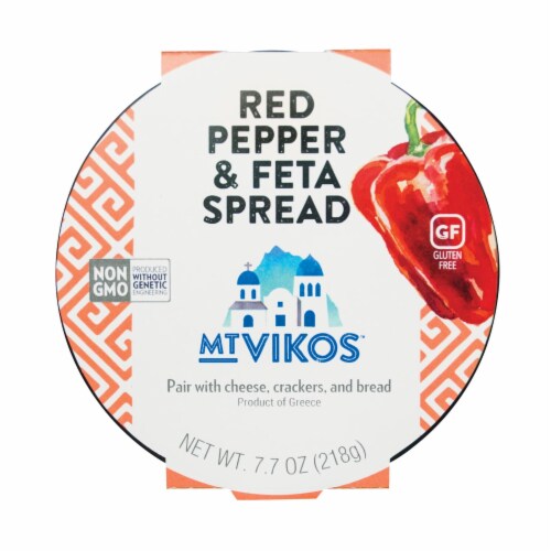 Mt Vikos Red Pepper and Feta Spread - Case of 6 - 7.7 OZ Perspective: front