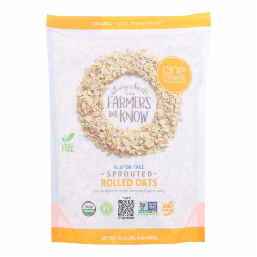 One Degree Organic Foods Gluten Free Sprouted Rolled Oats Perspective: front