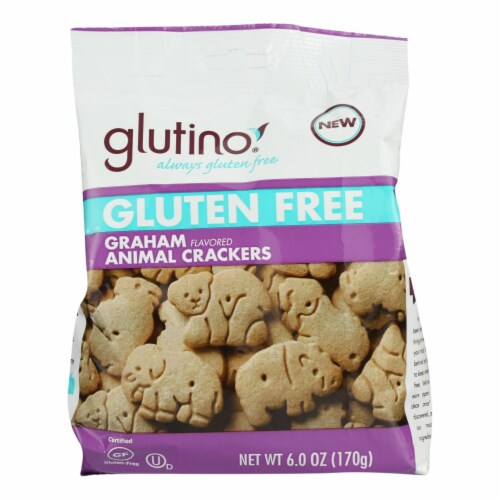 Glutino Animal Crackers - Graham - Case of 6 - 6 oz. Perspective: front