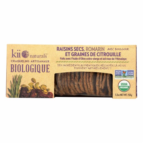 Kii Naturals Organic Raisin Rosemary Pumpkin Seed Artisan Crisps Case Of 6 5 3 Oz 5 3 Oz King Soopers