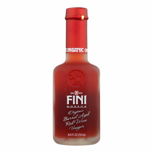 FINI VINEGAR, BARREL AGED RED WINE VINEGAR, 8.45 FL. OZ. Perspective: front