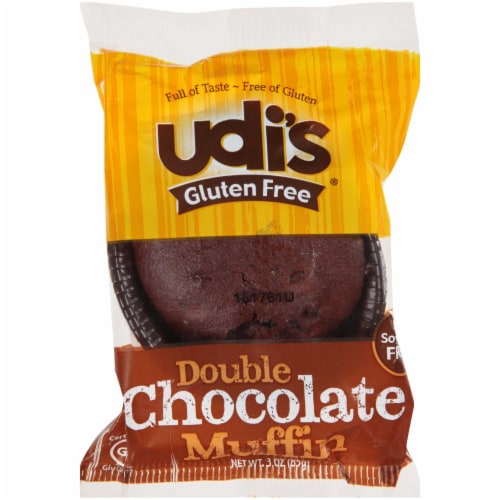 Udis Gluten Free Double Chocolate Muffin, 3 Ounce — 36 per case.