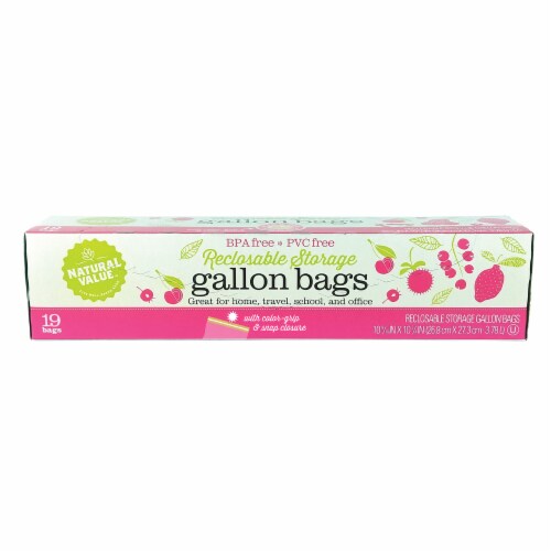 Natural Value - Storage Bags Gal Reclsble - Case of 12 - 19 CT Perspective: front